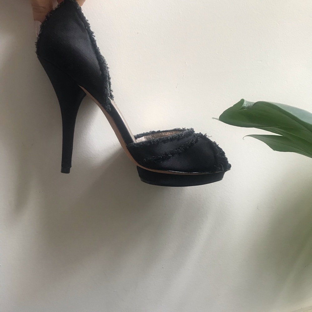 BCBG MAXAZRIA MAIKO Satin Peep Toe Heels